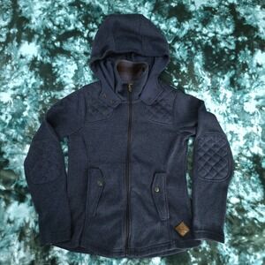 Eddie Bauer Full-zip Hooded Quilted Fleece Jacket Women's Size S